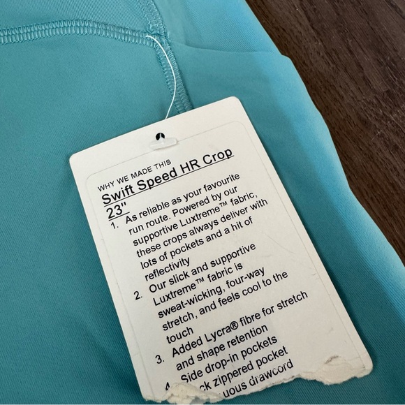 Lululemon Swift Speed HR Crop 23 Black Women's Athletic Pants Size 6 - Picture 2 of 3